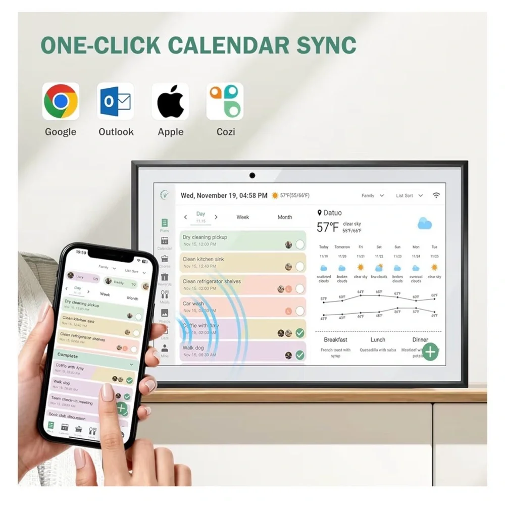 SmartFrame Black Digital Calendar Display